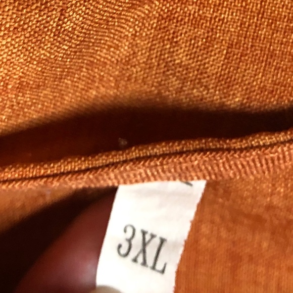 Peplum Ruffled Hem Blouse Boxey Short Sleeve Top rust burnt orange like new - Picture 7 of 8